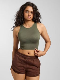 FEIER - Flex rib Olive Power Tank Top