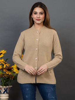 TWENTY ME - Casual Beige Full Sleeve with Side Pockets Women Cardigan