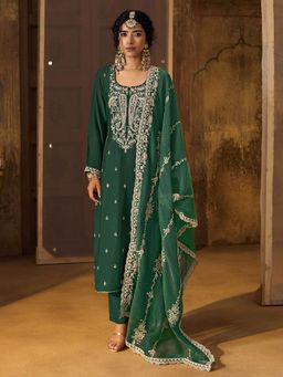 Trendmalls - Peach Kurta with Pant and Dupatta