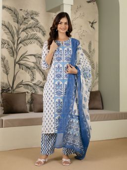 Trendmalls - Blue Kurta with Pant and Dupatta