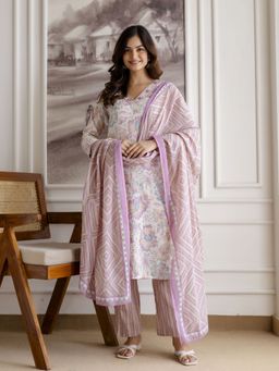 Trendmalls - Light Purple Kurta with Pant and Dupatta