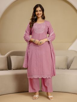 Trendmalls - Pink Kurta with Pant and Dupatta
