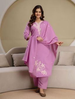 Trendmalls - Pink Kurta with Pant and Dupatta