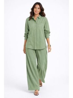 SUTRA CLOTHING - Cotton Blunt Green Co-Ord Set