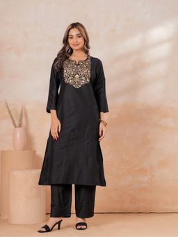 ARAMYA - Black Pst A-Line Kurta with Pant
