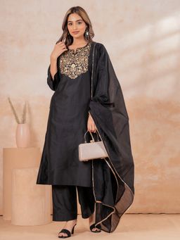 ARAMYA - Black Pst Kurta with Pant and Dupatta