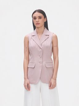 Strong And Brave - Mauve Tailored Lapel Collar Blazer