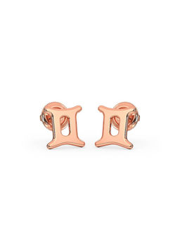 Candere by Kalyan Jewellers - 18K Rose Gold Gemini Stud Earring for Women