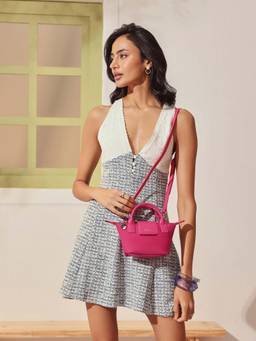 MIRAGGIO - Candice Crossbody Sling Bag with Detachable Strap - Pink (S)