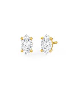 MISS JO - Marquise Shaped Solitaire Stud Earrings