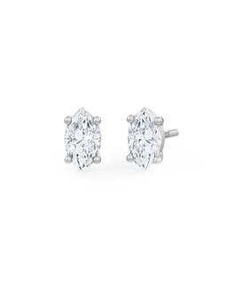MISS JO - Marquise Shaped Solitaire Stud Earrings