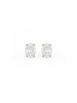 MISS JO - Oval Shaped Solitaire Stud Earrings