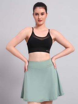 CLOTHWIK - Black Solid Fitted Fit Sports Bra