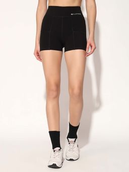 CLOTHWIK - Black Solid Regular Fit Shorts