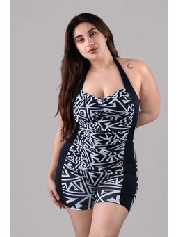 Keepfit - Grey Printed Regular Fit Swimwear