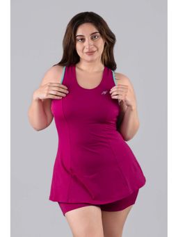 Keepfit - Pink Solid Regular Fit Top and Shorts