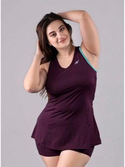 Keepfit - Brown Solid Regular Fit Top and Shorts