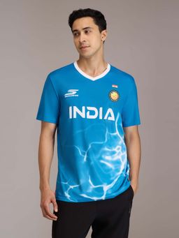 SKECHERS - Blue Printed Regular Fit Jersey