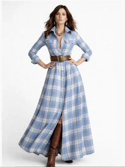 Trenbee - Helia Summer Blue Dress with Belt