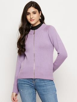 Madame - Women Lavender Round Neck Jacket