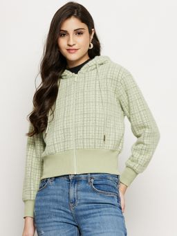 Madame - Women Grape Green Checks Jacket