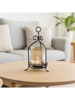 Voncasa - Single T-Light Holder (Black & Golden)