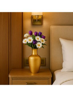 Voncasa - Metal Flower Holder - Surahi Shape Decorative Vase for Living Room