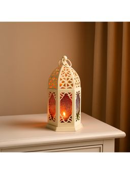 Voncasa - Glossy White Moroccan Lantern