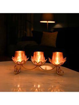 Voncasa - Gold-Toned Three Votive T-Light Candle Holder
