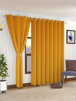Florida - Premium Velvet Door Curtain Soft and Lightweight - Mustard
