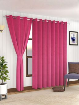 Florida - Premium Velvet Door Curtain Soft and Lightweight - Pink