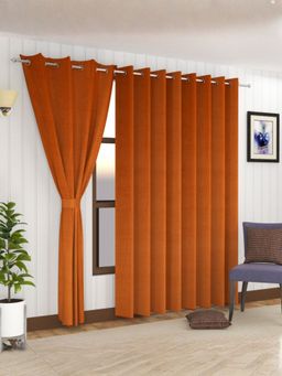 Florida - Premium Velvet Door Curtain Soft and Lightweight - Rust