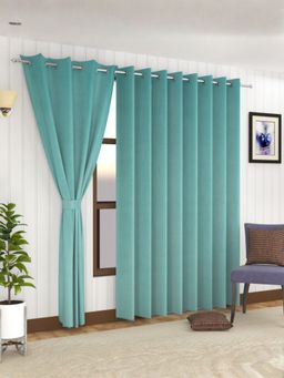 Florida - Premium Velvet Door Curtain Soft and Lightweight - Aqua