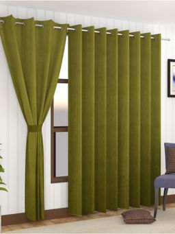 Florida - Premium Velvet Door Curtain Soft and Lightweight - Green