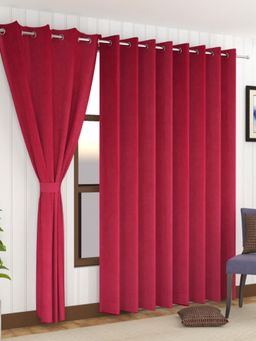Florida - Premium Velvet Door Curtain Soft and Lightweight - Majenta