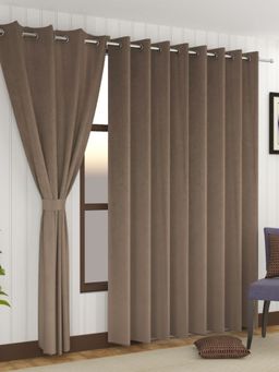 Florida - Premium Velvet Door Curtain Soft and Lightweight - Taupe