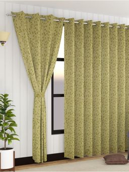 Florida - Blackout Door Curtain Satin Foil Print - Olive