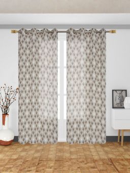 Florida - Sheer Door Curtain Abstract Print - Beige