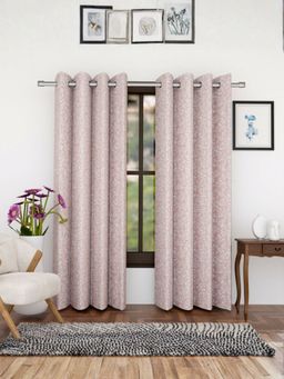 Florida - Jacquard Leaf Print Door Curtain Summer Vibe - Pink