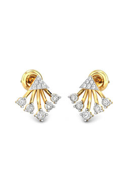 Candere by Kalyan Jewellers - 18K (750) Yellow Gold & Diamonds Studded Earrings for Women