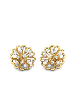 Candere by Kalyan Jewellers - 18K (750) Yellow Gold & Diamond Stud Earrings for Women
