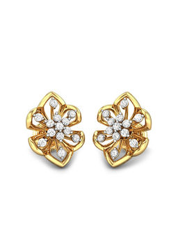 Candere by Kalyan Jewellers - 18K (750) Yellow Gold & Diamond Stud Earrings for Women