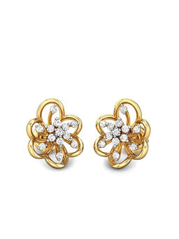 Candere by Kalyan Jewellers - 18K (750) Yellow Gold & Diamond Stud Earrings for Women