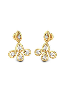 Candere by Kalyan Jewellers - 18K (750) Yellow Gold & Diamond Stud Earrings for Women