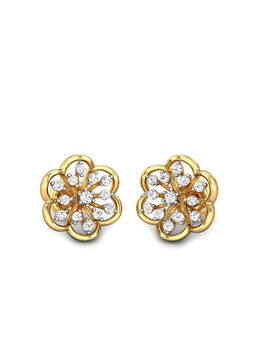 Candere by Kalyan Jewellers - 18K (750) Yellow Gold & Diamond Stud Earrings for Women