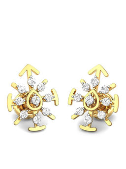 Candere by Kalyan Jewellers - 18K (750) Yellow Gold & Diamond Stud Earrings for Women