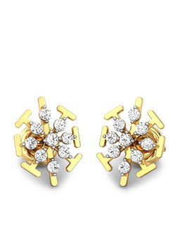 Candere by Kalyan Jewellers - 18K (750) Yellow Gold & Diamond Stud Earrings for Women