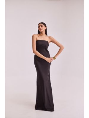 Urban Suburban Black Strapless Satin Slip Dress