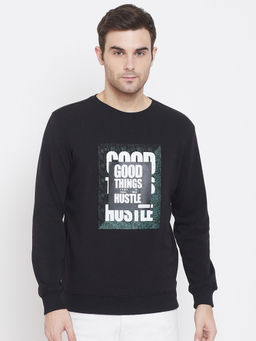 CRIMSOUNE CLUB - Mens Black Printed Sweatshirt
