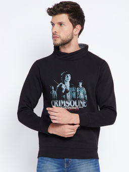 CRIMSOUNE CLUB - Mens Black Printed Sweatshirt